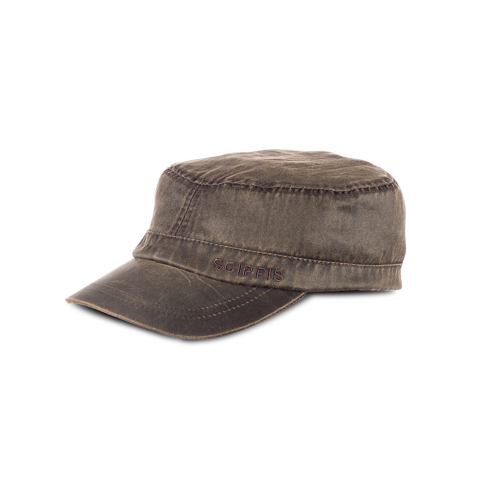 Scippis Army Cap SCIPPIS Cuba Cap – Klassische Feldmütze aus Poly-Cotton-Mix, braun