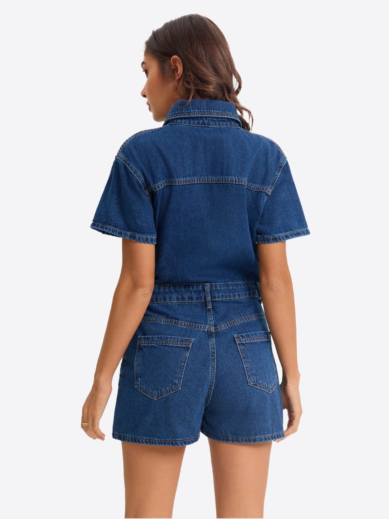 Imily Bela Jumpsuit Damen Jeans-Overall (Packung, 1-tlg., 1per-Pack) mit Taschen