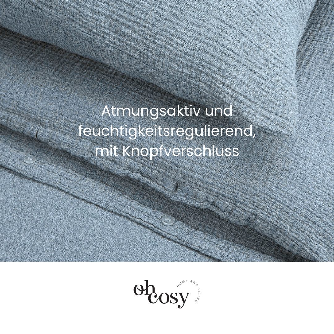 Oh cosy Bettwäsche Sally aus superweichem Musselin, 135x200cm + 80x80cm, Musselin, 2 teilig, Made in Green