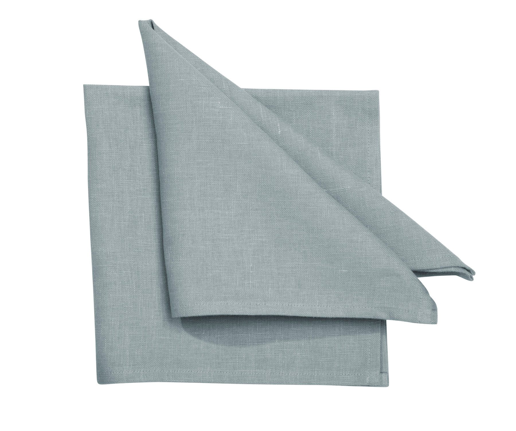 PICHLER Stoffserviette Leinenuni uni Serviette 6er Set 45 x 45 cm PURE Rechteck fjord, (Spar-Set, 6 St., 6 Servietten), Servietten Fest Feier Kommunion