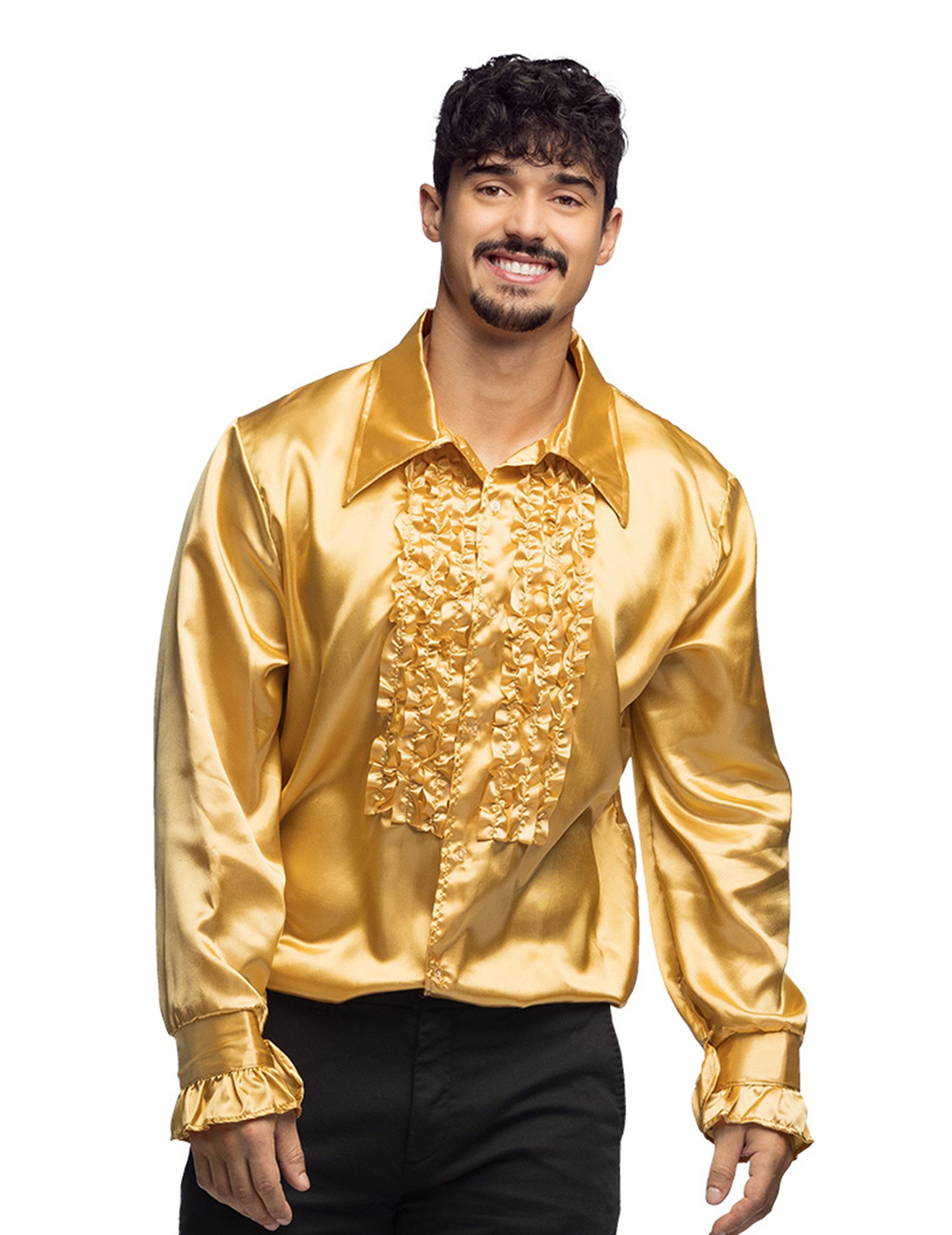 Boland Kostüm Herren-Disco-Hemd - goldfarben
