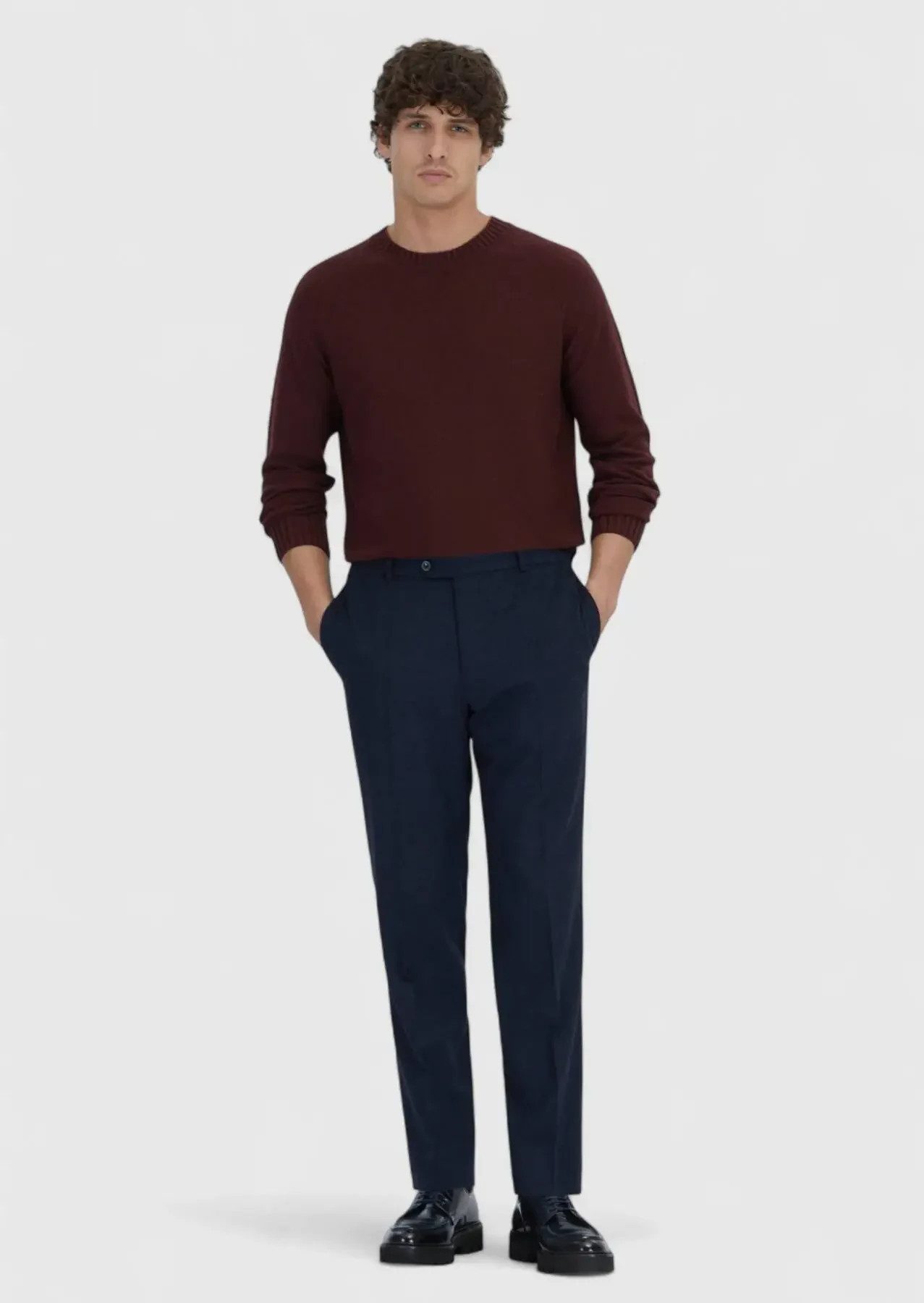 RAMSEY Jogger Pants Marineblaue, gewebte Freizeithose in moderner Passform