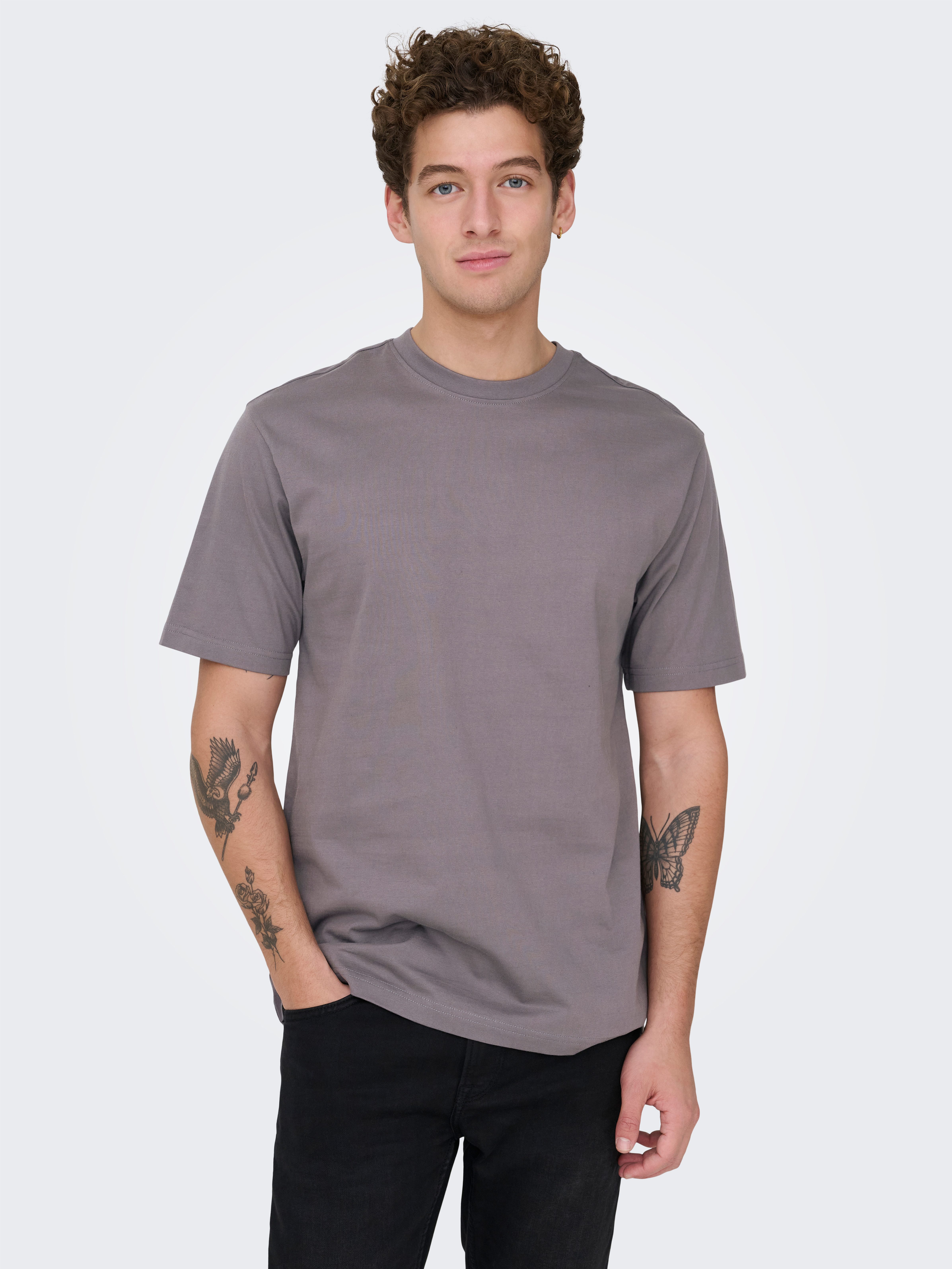 ONLY & SONS Rundhalsshirt ONSFRED RLX SS TEE Baumwolle, relaxed fit