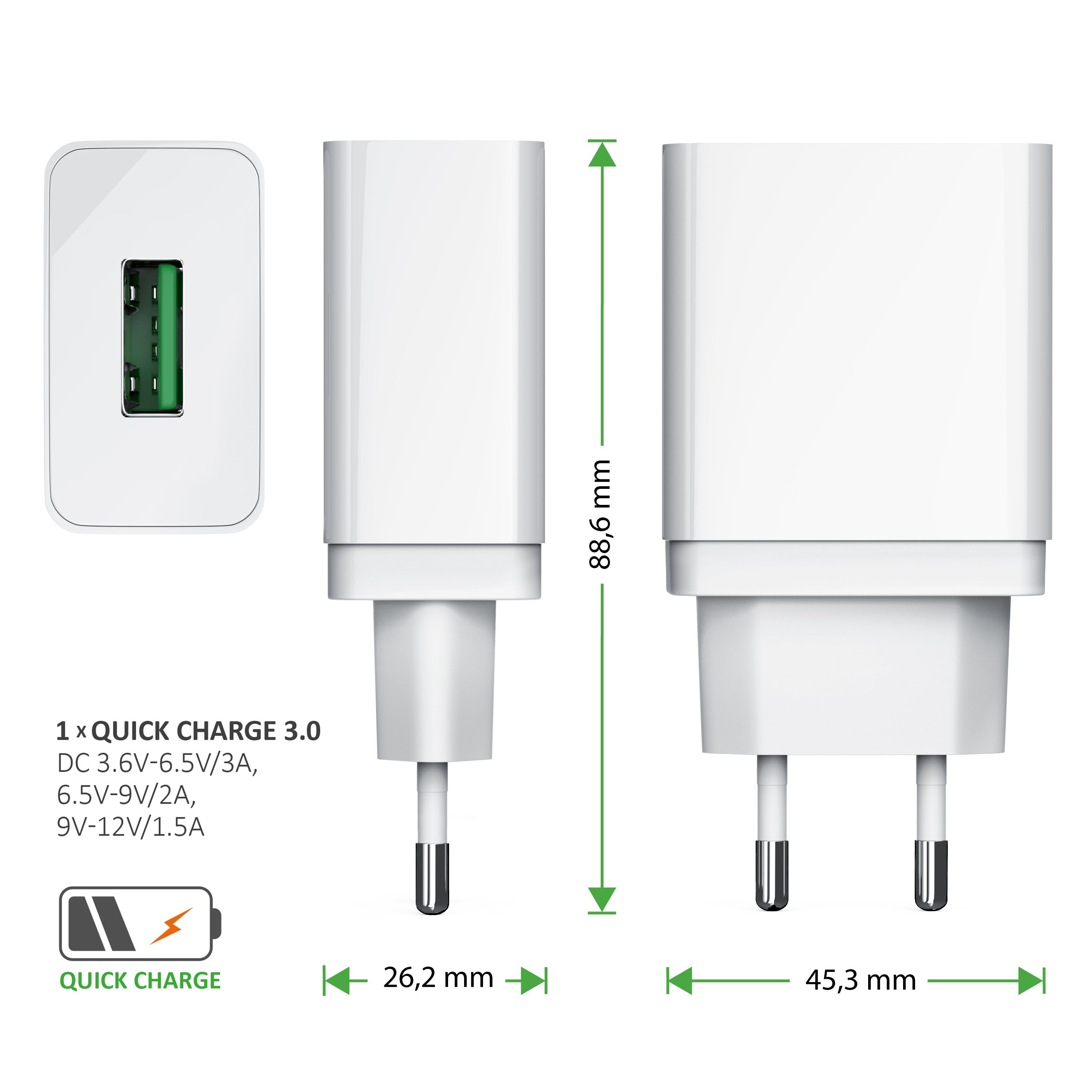 Aplic Wireless Charger inkl. USB Netzteil, Ladestation, Qi-Charger, 1,5A-2A Induktions-Ladegerät (für Smartphones und Tablets Samsung, iPhone Huawei, Honor, Xiaomi)