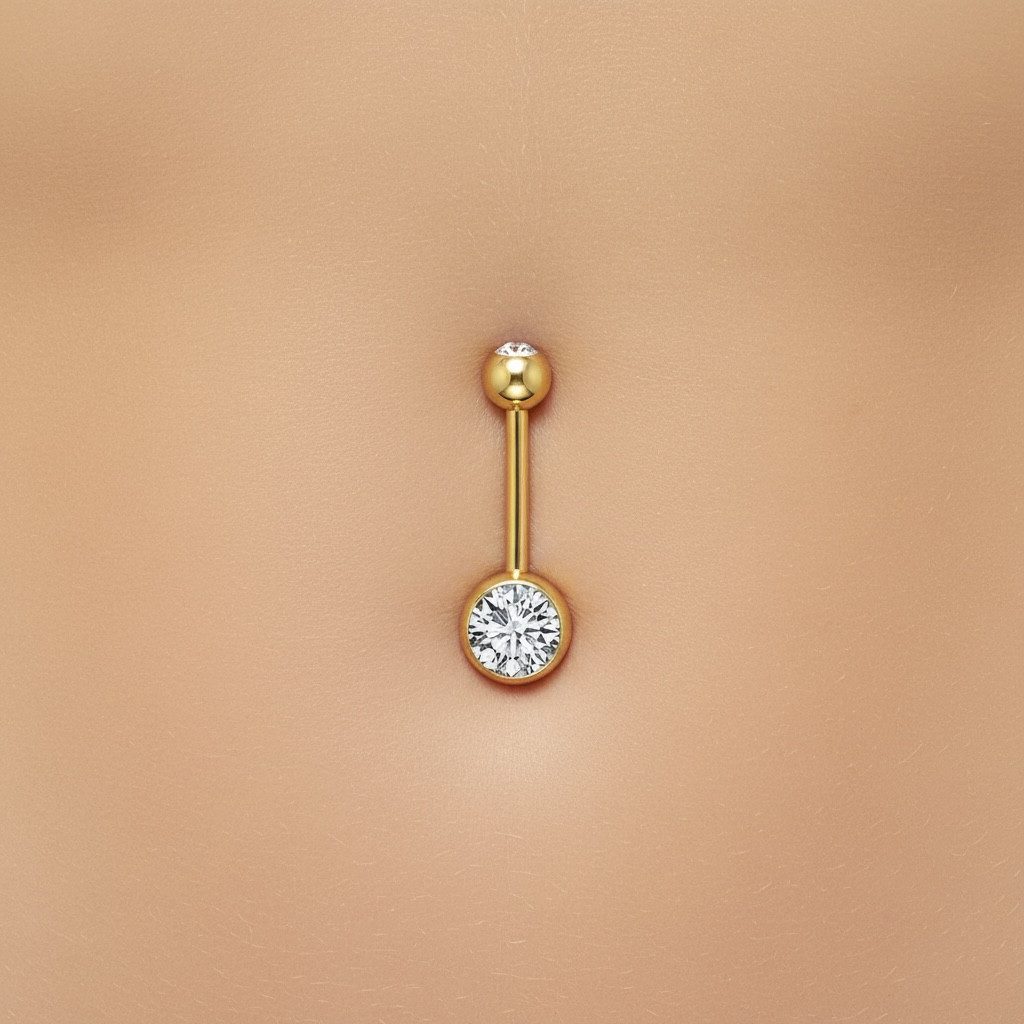 Karisma Bauchnabelpiercing Karisma Titan G23 24 K Gold beschichtet Bauchnab günstig online kaufen