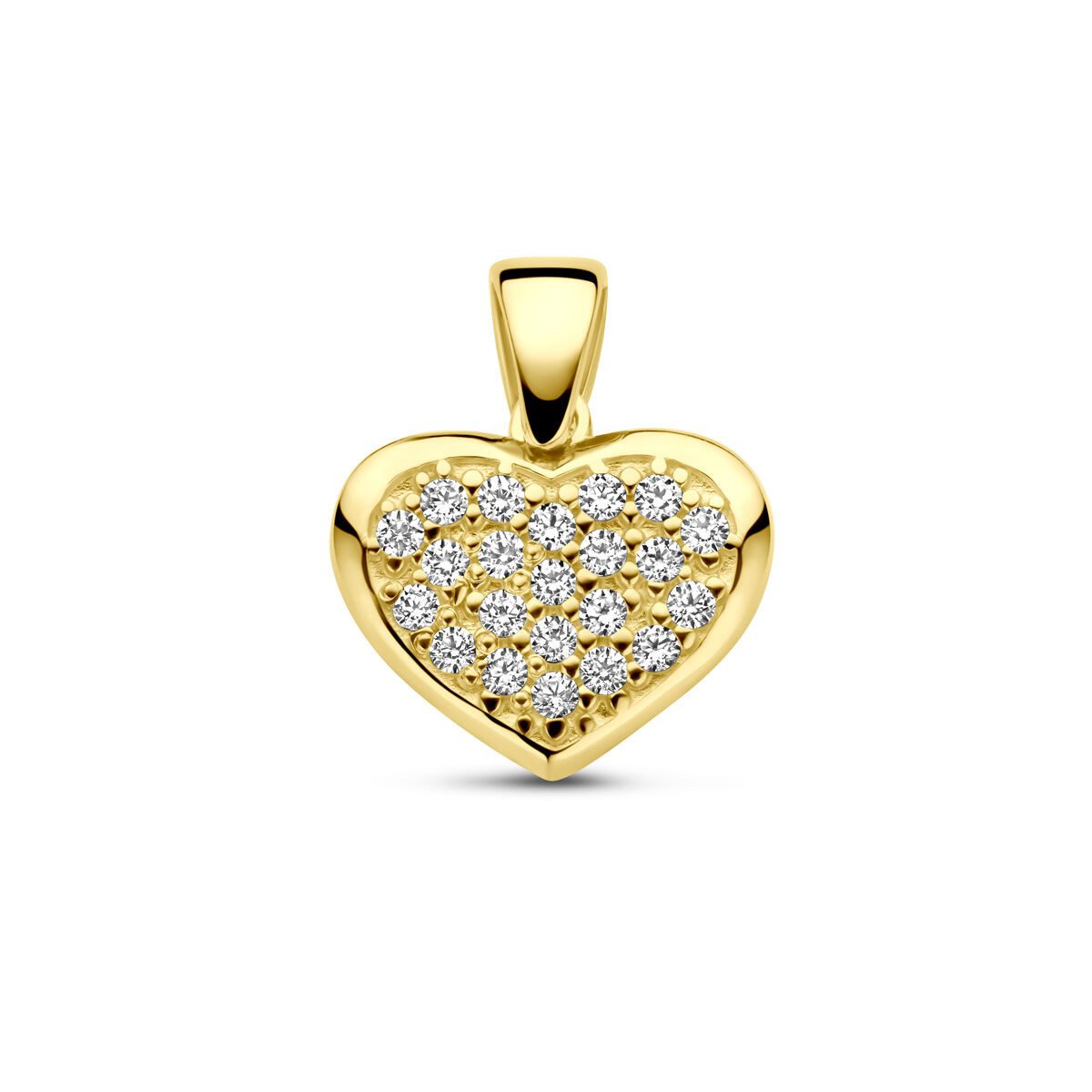 NICEANDnoble Kettenanhänger 585er Gelbgold Kettenanhänger Herz Zirkonia