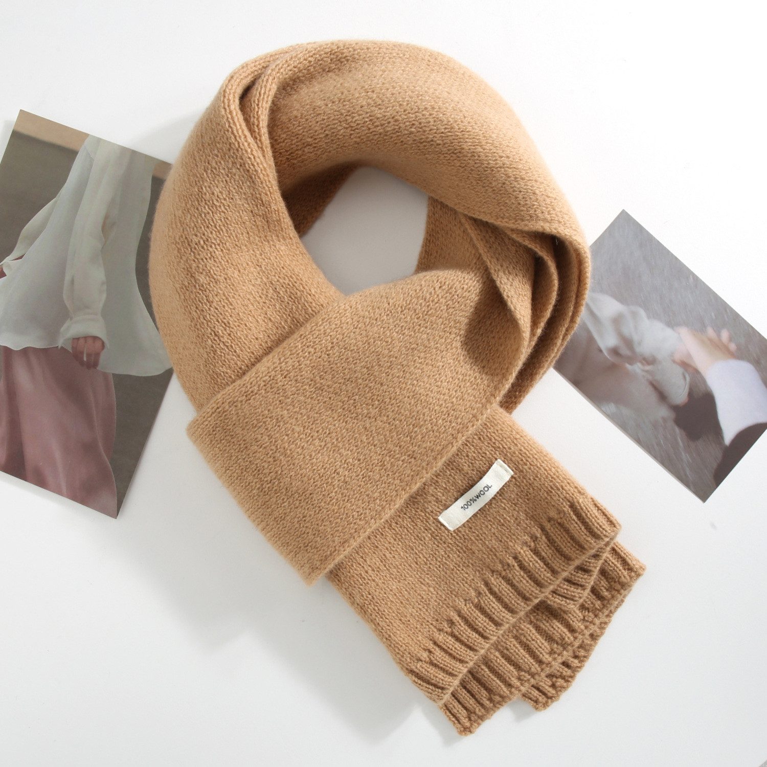 Autrucker Wollschal 100% Schurwolle Wollschal 160x20 cm, Weicher Strickschal, (1-St), für Damen & Herren, Warmer Schal für Winter – Bild 2 von 5