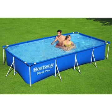 BESTWAY Framepool Steel Pro Pool Swimmingpool Set Filterpumpe Kartusche 400x211x81cm (56424)