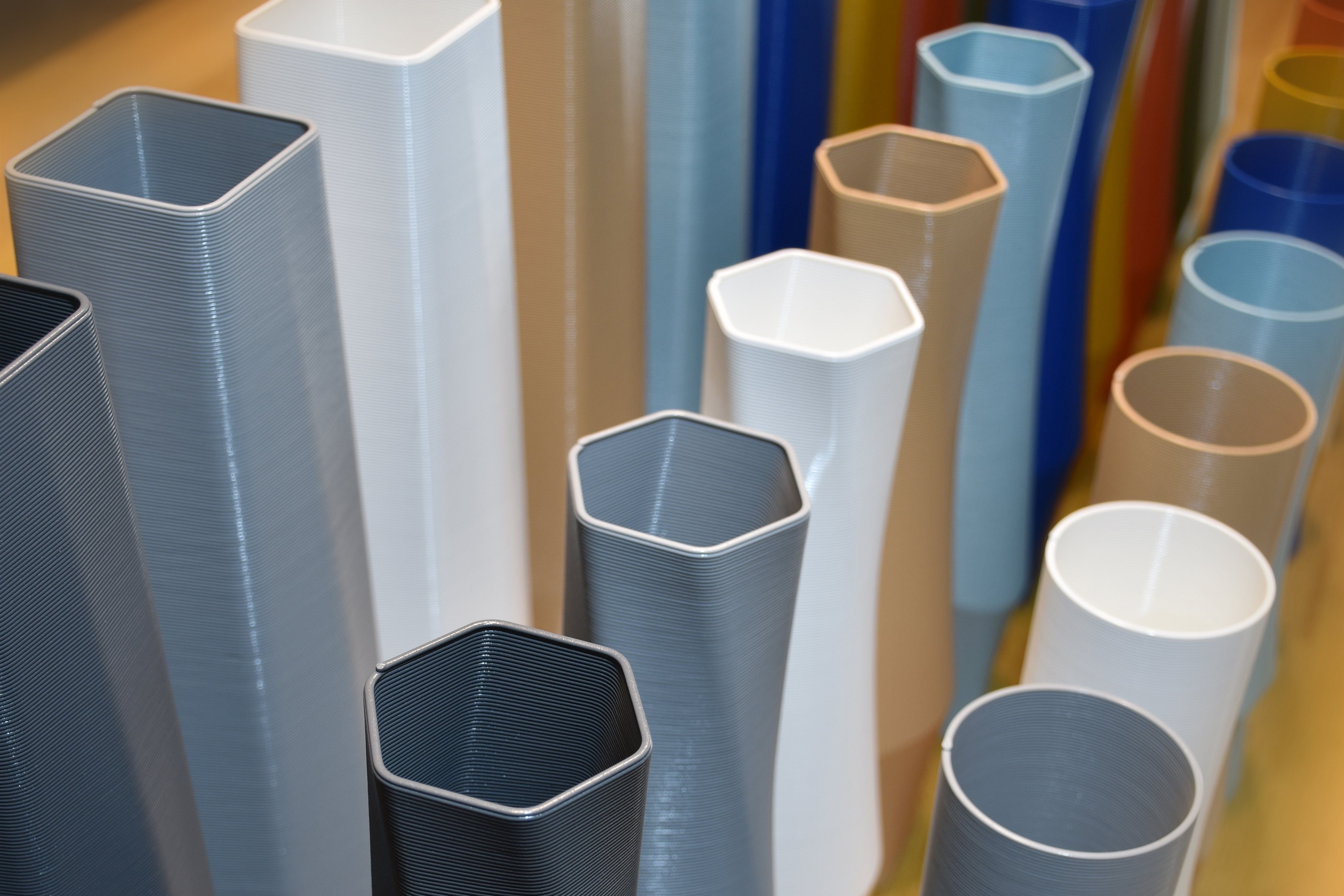 Leichte innerhalb the square Materials - 100% Vase), (basic), Decorations viele (Einzelmodell, 3D-Druck Vasen, Struktur 1 3D Blau des Farben, Dekovase (Rillung) - vase Shapes Wasserdicht;