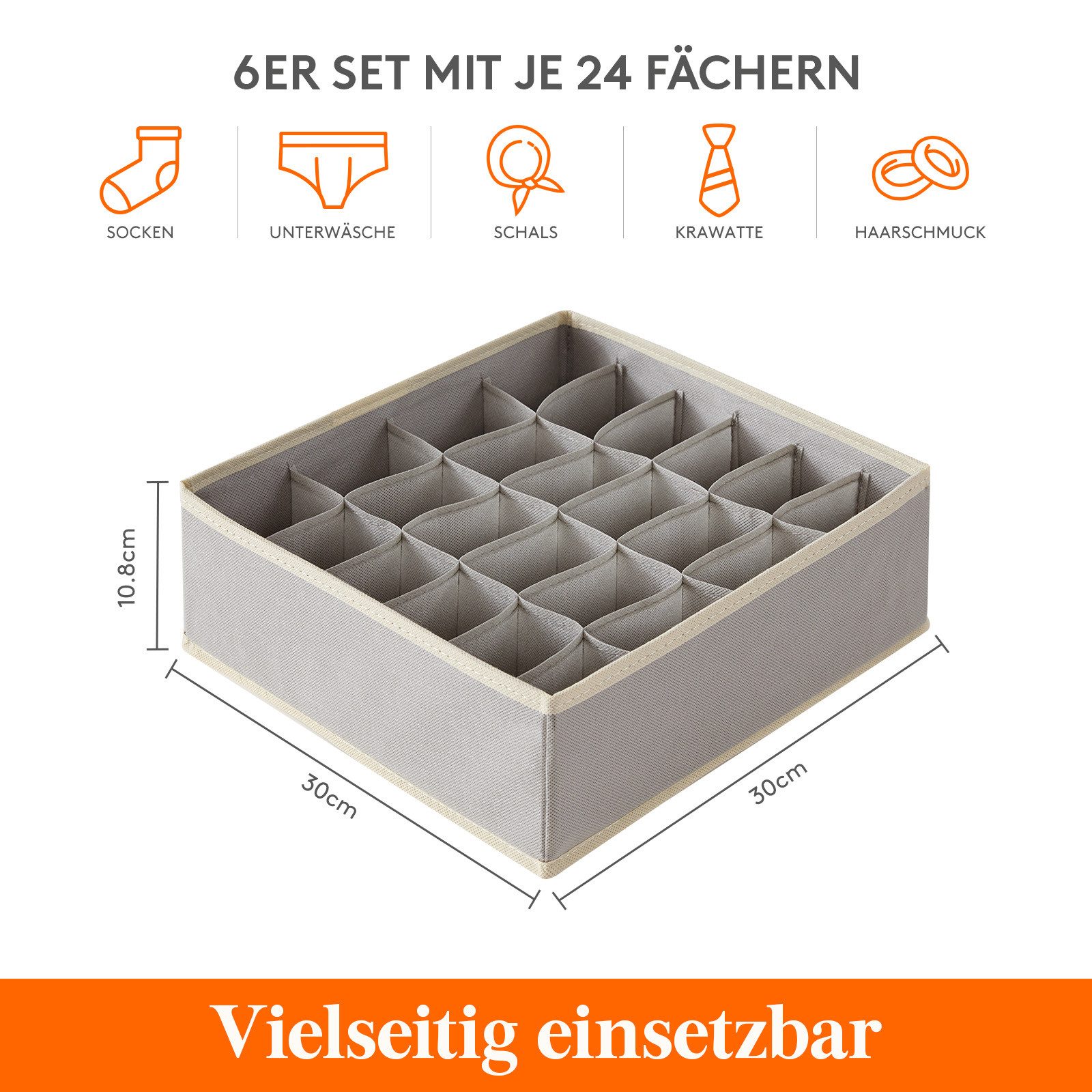 Lifewit Aufbewahrungsdose Socken Unterwäsche Schubladen Organizer,24 Zellen günstig online kaufen