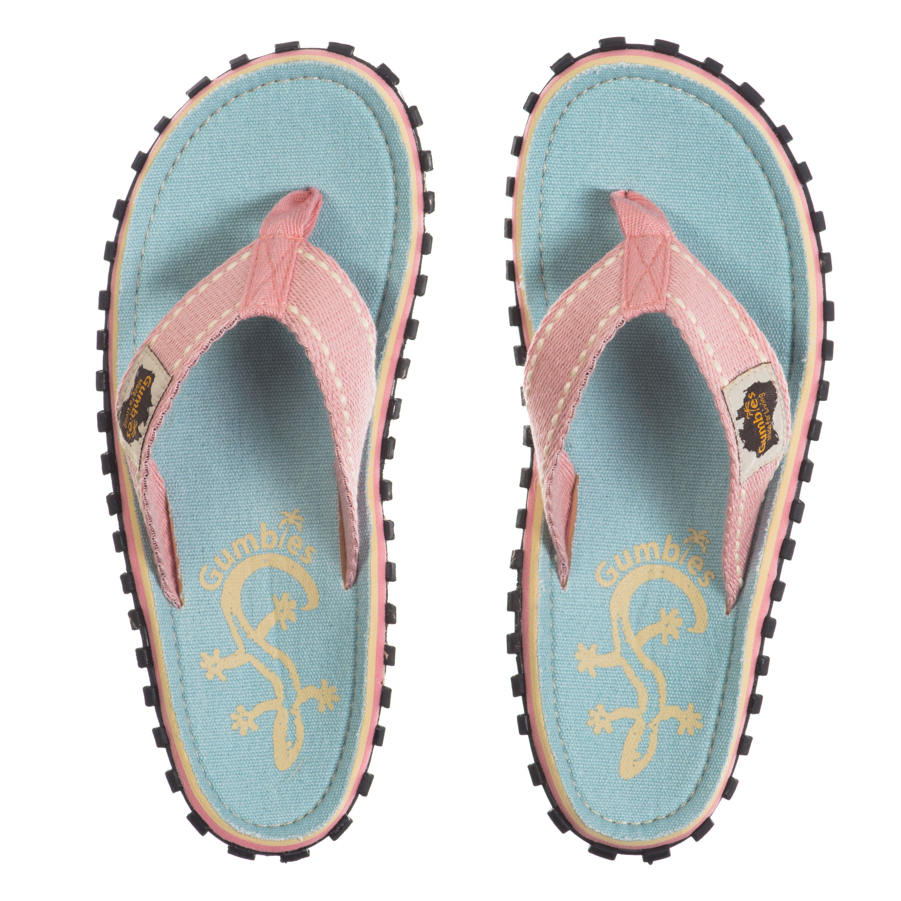 Gumbies Original in Gecko T-Strap-Zehentrenner aus recycelten Materialien hergestellt, stabile Gummisole