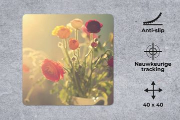 MuchoWow Gaming Mauspad Blumenstrauß aus bunten Butterblumen (1-St), Mousepad mit Rutschfester Unterseite, Gaming, 40x40 cm, XXL, Großes