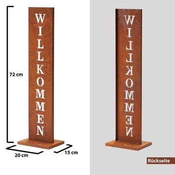 Amare home Blumenständer Dekoration Stahl Standschild Willkommen (1 St)