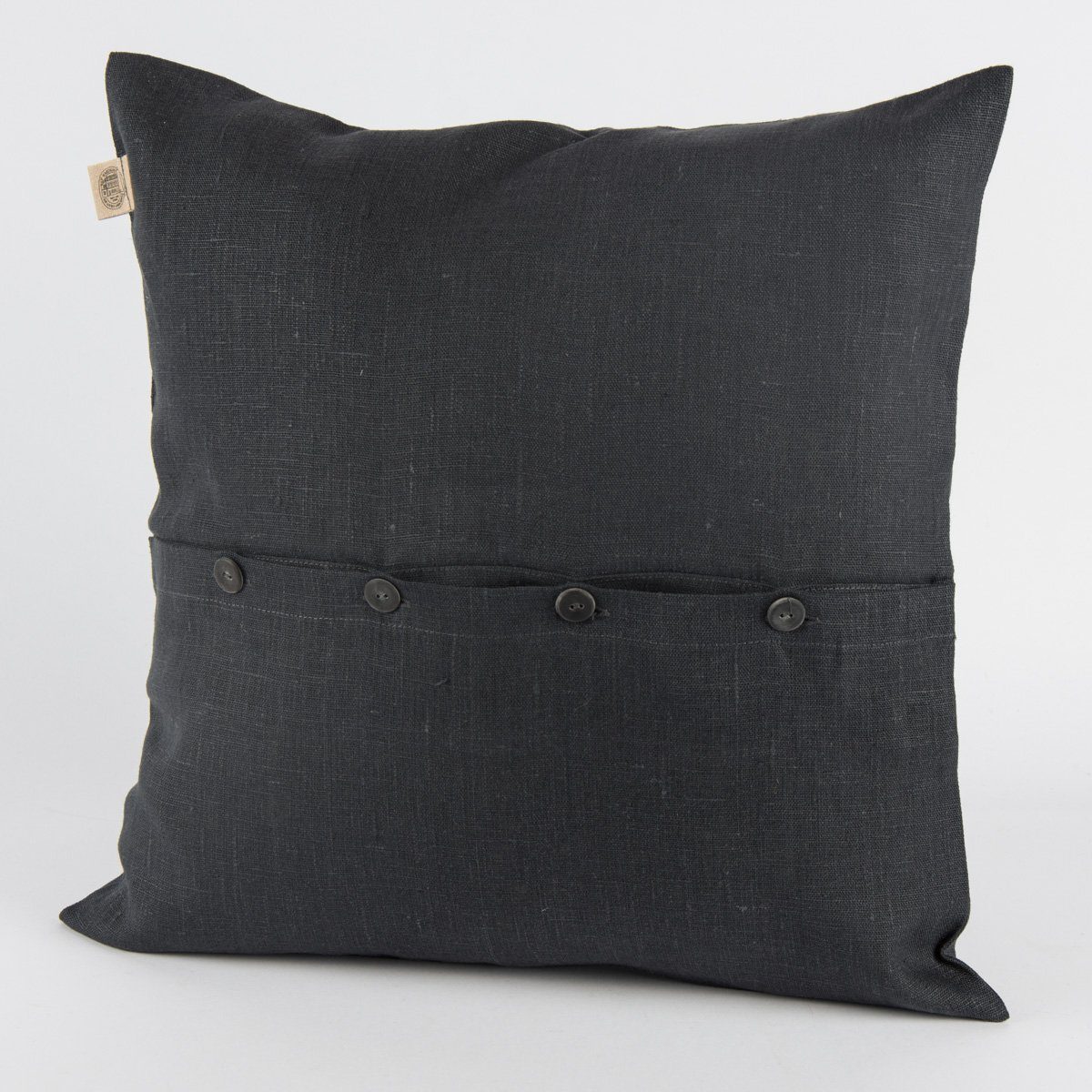 Dekokissen Leinenkissen Leinenhülle Подушкиhülle Erik mit Knöpfen schiefer