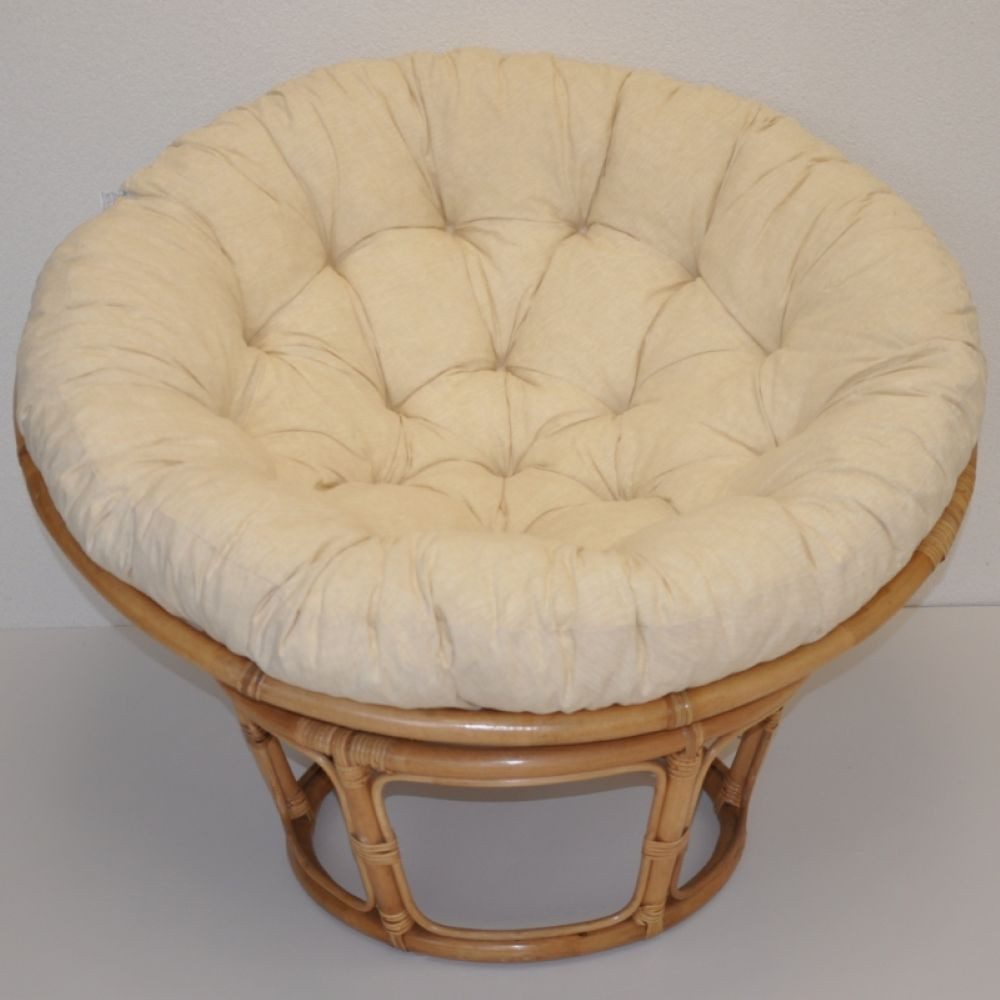 Rattani Rattanstuhl Papasansessel Rattan Papasan inkl. Polster D 115 cm Fb. honig, XL Papasan Sessel D 115 cm