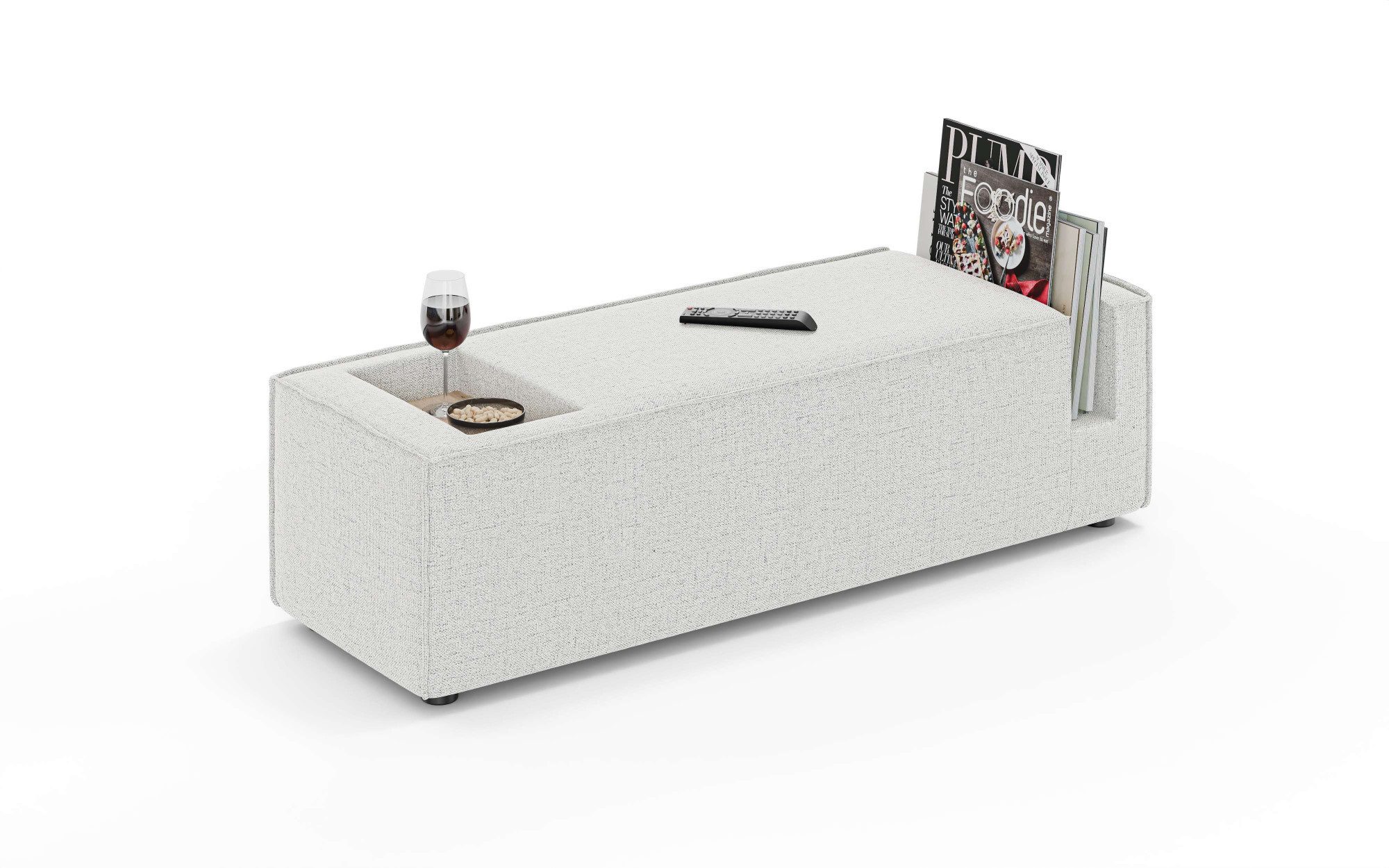 OTTO home Sofaelement HAILY Tisch XL für das Modulsofa, extra tief, Maße B/T/H: 45/130/37 cm, als Modul oder separat verwendbar, mit Steckfach und Ablagefläche