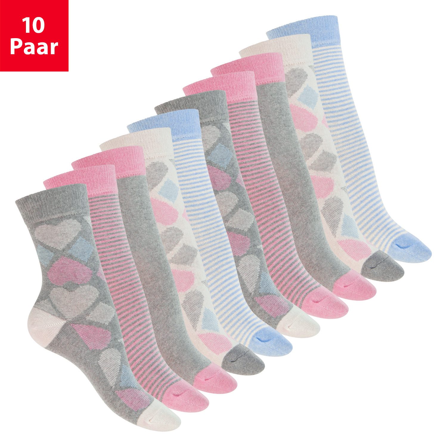 celodoro Basicsocken Süße Damen Eco Socken mit Motiv (10 Paar) Regenerative Baumwolle