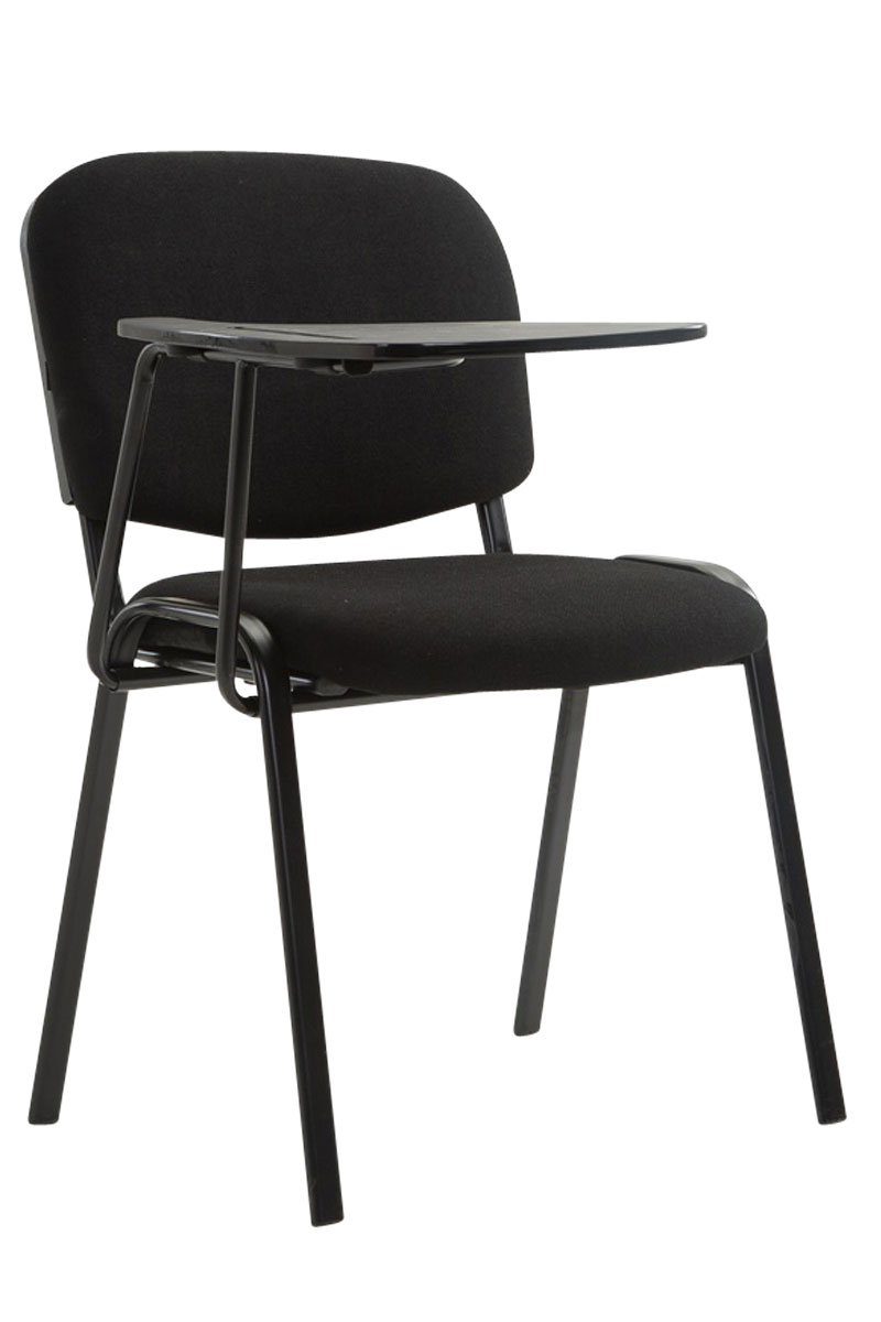 TPFLiving Besucherstuhl Keen mit hochwertiger Polsterung - Konferenzstuhl (Besprechungsstuhl - Warteraumstuhl - Messestuhl), Gestell: Metall schwarz - Sitzfläche: Stoff schwarz