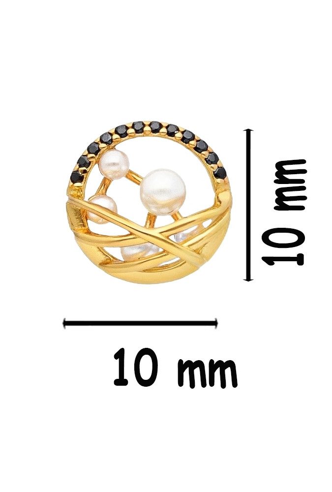 Limana Perlenohrringe Perlen Ohrringe 925 Silber 18k Gold vergoldet Damen Frauen Ohrstecker (inkl. Schmuckbox), Geschenk Idee zu Ostern Weihnachten Geburtstag Nikolaus Muttertag