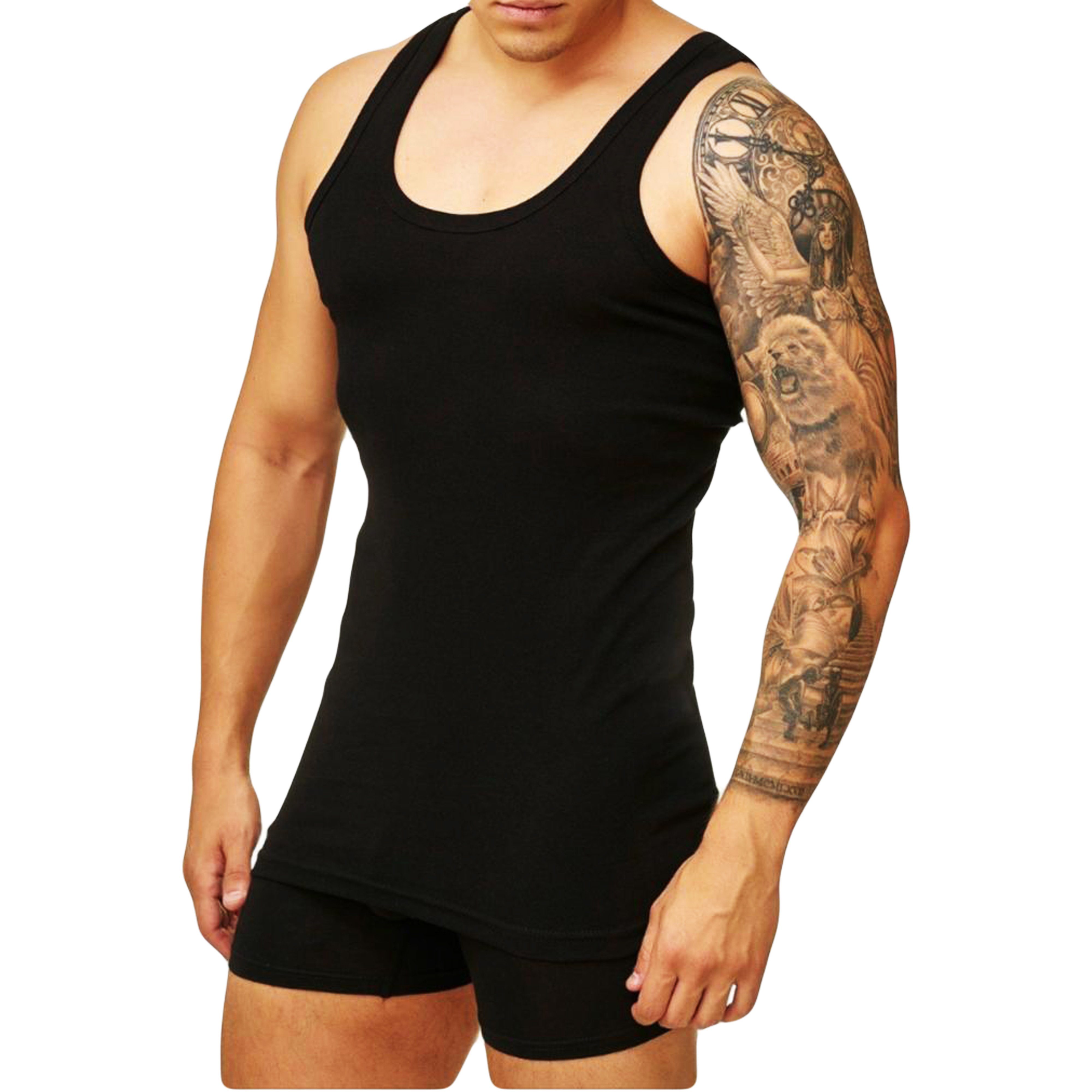 TEXEMP Unterhemd 4er Pack Herren Unterhemd Achselhemd 100% Baumwolle Tank Top Feinripp (Spar-Pack, 4er-Pack) Hautfreundlich