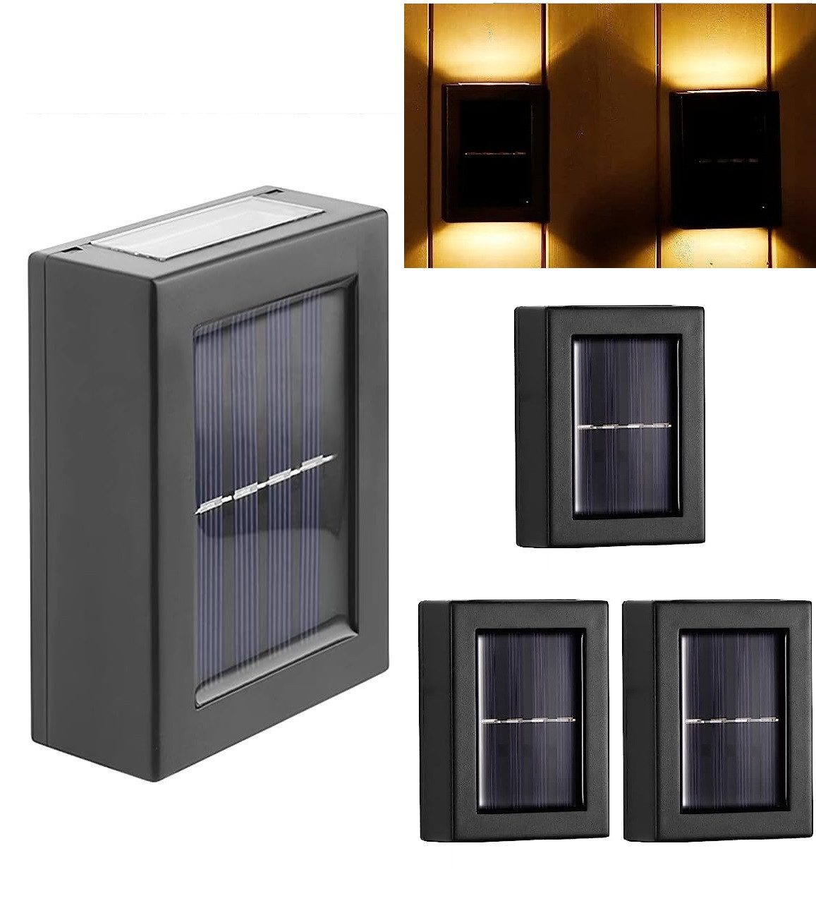 DOPWii Gartenleuchte Solar Garten Wandleuchten,4 Stück günstig online kaufen