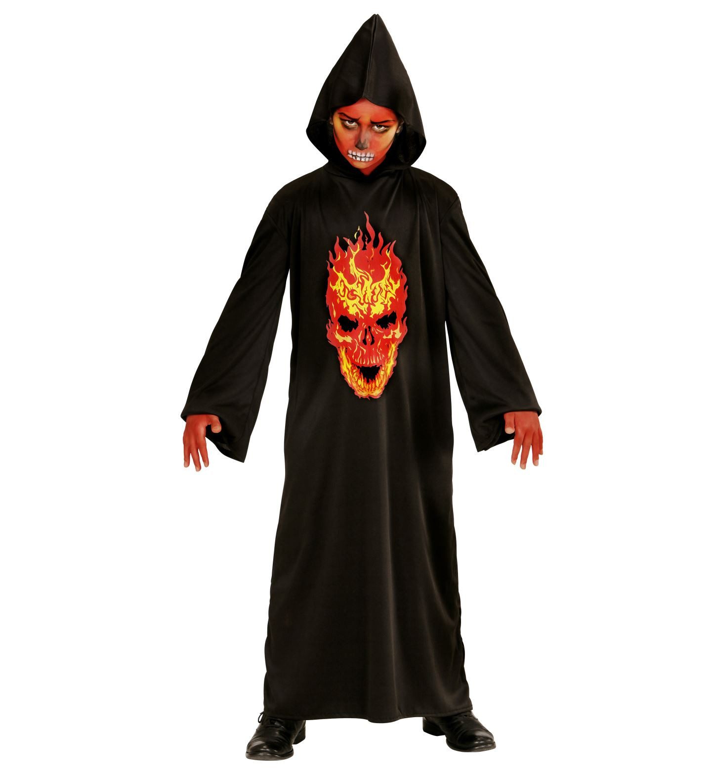Widmann S.r.l. Hexen-Kostüm Teufelskostüm 'Skeleton Devil' für Kinder mit Kapu