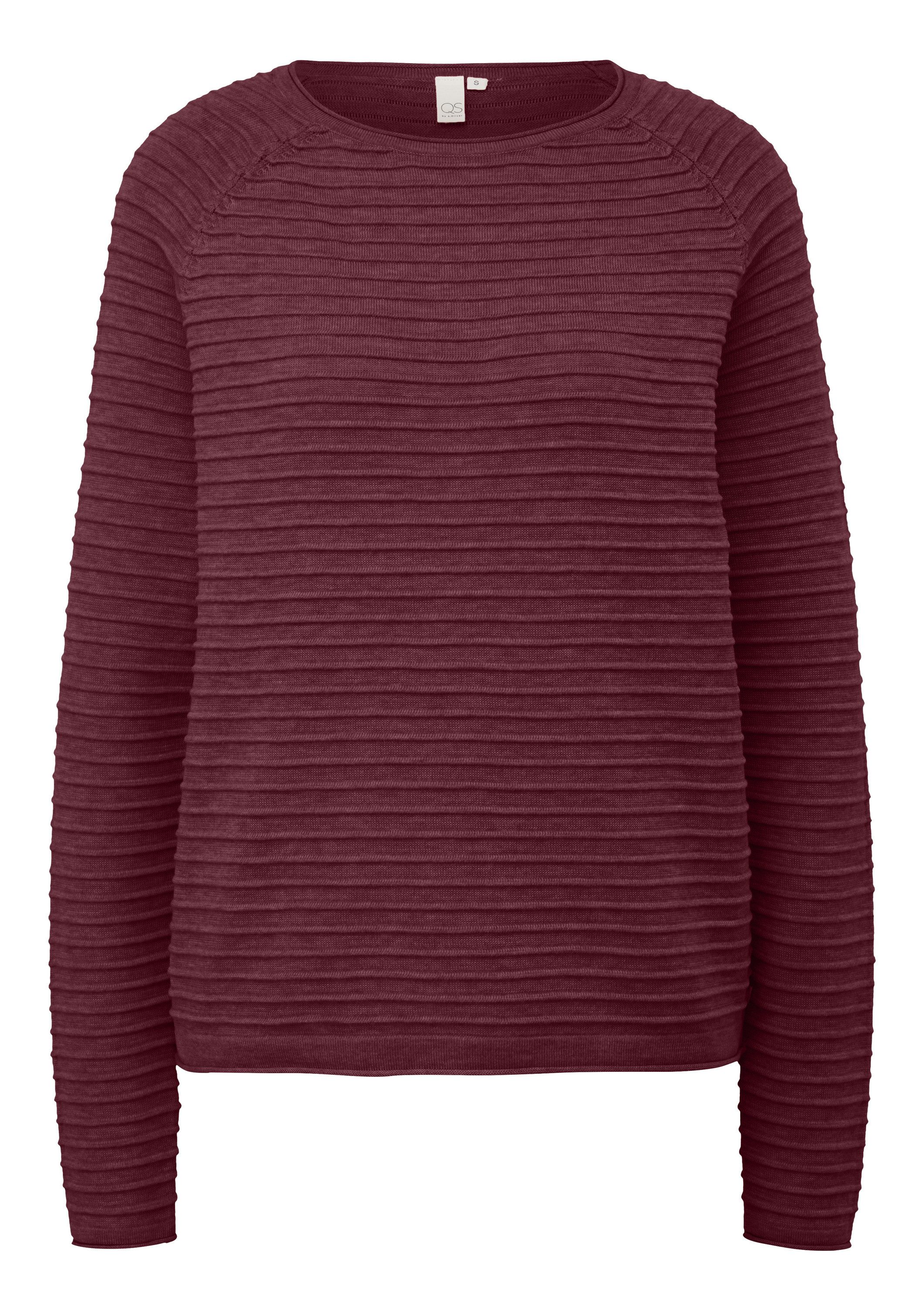 QS Longpullover Strickpullover Pullover mit Strukturmuster günstig online kaufen