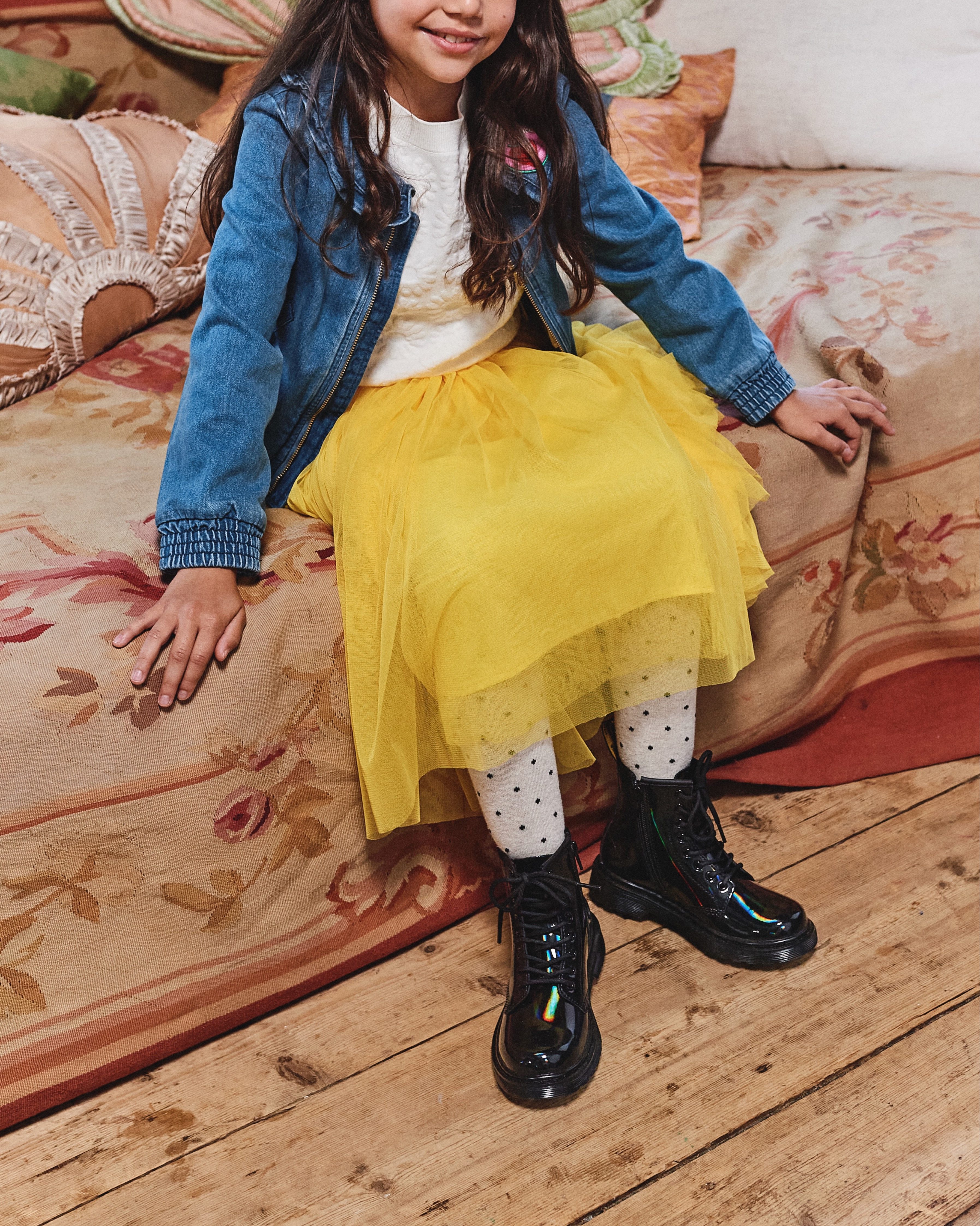 DR. MARTENS Junior 1460 8-Loch Lacklederstiefel Schnürboots Lackstiefel, Kinderstiefel, Freizeitschuh mit Reißverschluss