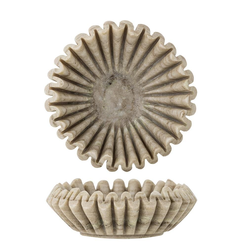 Bloomingville Dekoobjekt Harmonia, Schale, D17,5 cm, natur, Marmorschale mit Rillenmuster