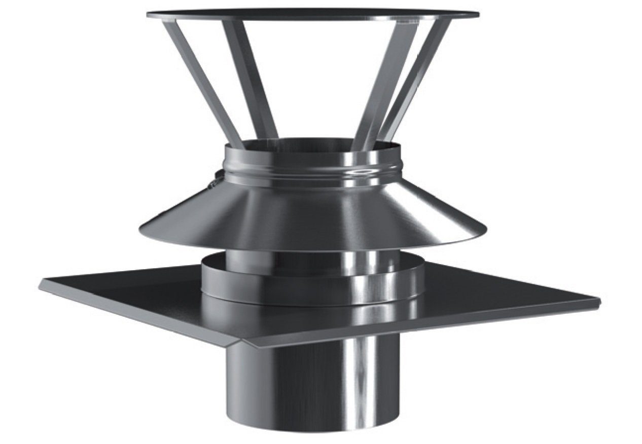 Schornstein-Zentrallager Kopfabdeckung Kamin. - Schornstein Abdeckung Schachtabdeckung Kombielement DN 80 mm
