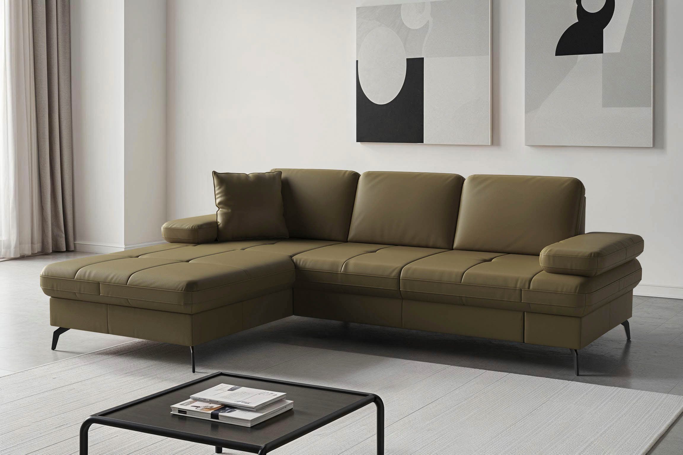 sit&more Ecksofa Morris Jubi, Recamiere, Breite 247 cm, mit Armteilfunktion, wahlweise mit Schlaffunktion