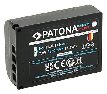 Patona Akku mit USB-C Eingang für die Olympus OM-1 kompatibel mit Olympus Kamera-Akku BL-X1 2250 mAh