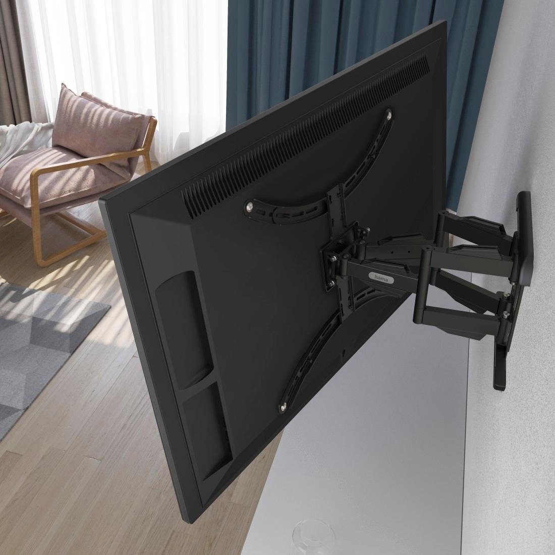 bis 120°Wandabstand TV-Wandhalterung, TV-90“ (bis 50 229cm Hama 90 integriert) bis Wandhalter kg Zoll, 6,6cm schwenkbar Wasserwaage