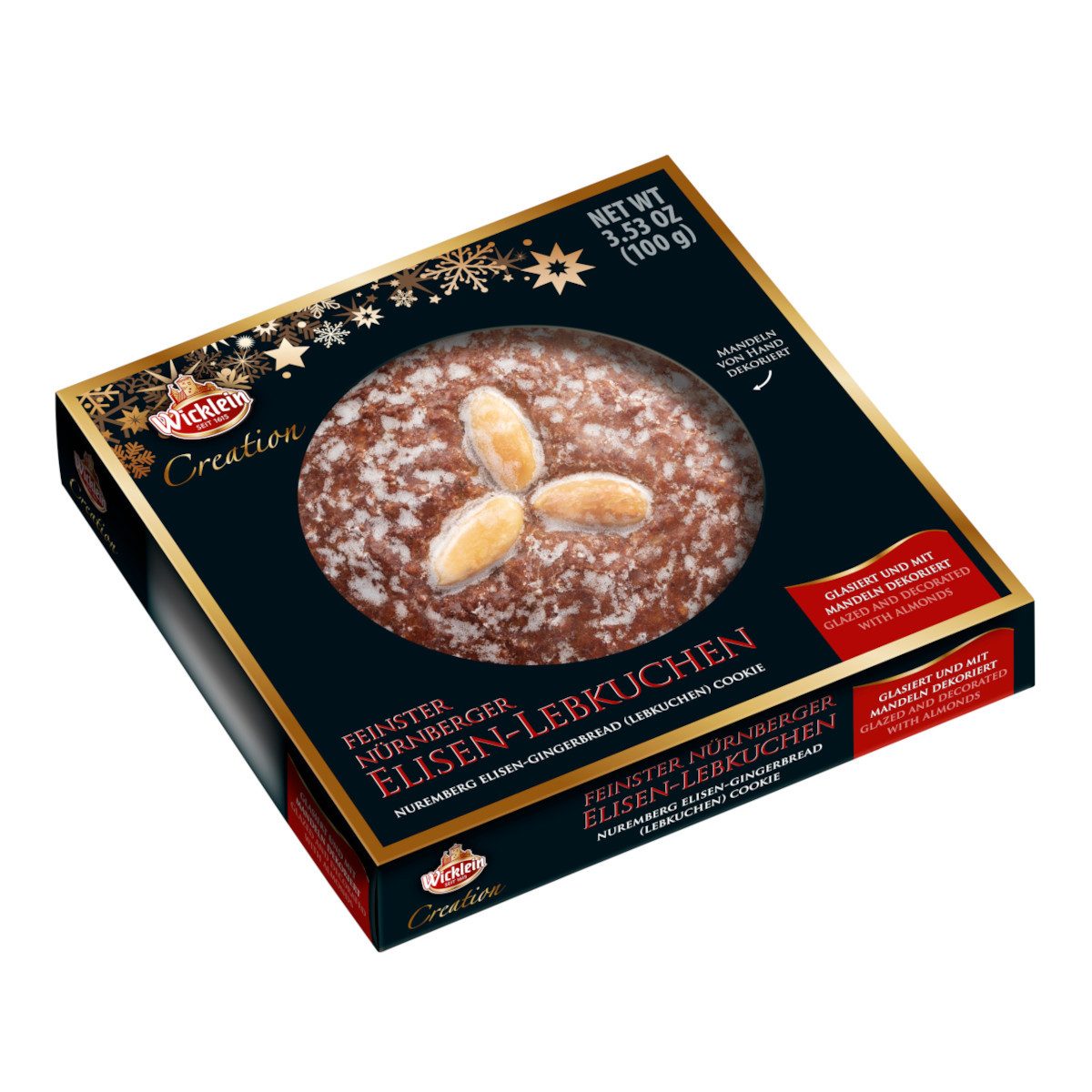 Wicklein Süßigkeit, Wicklein Creation Elisen Lebkuchen 130mm glasiert Packung 100g
