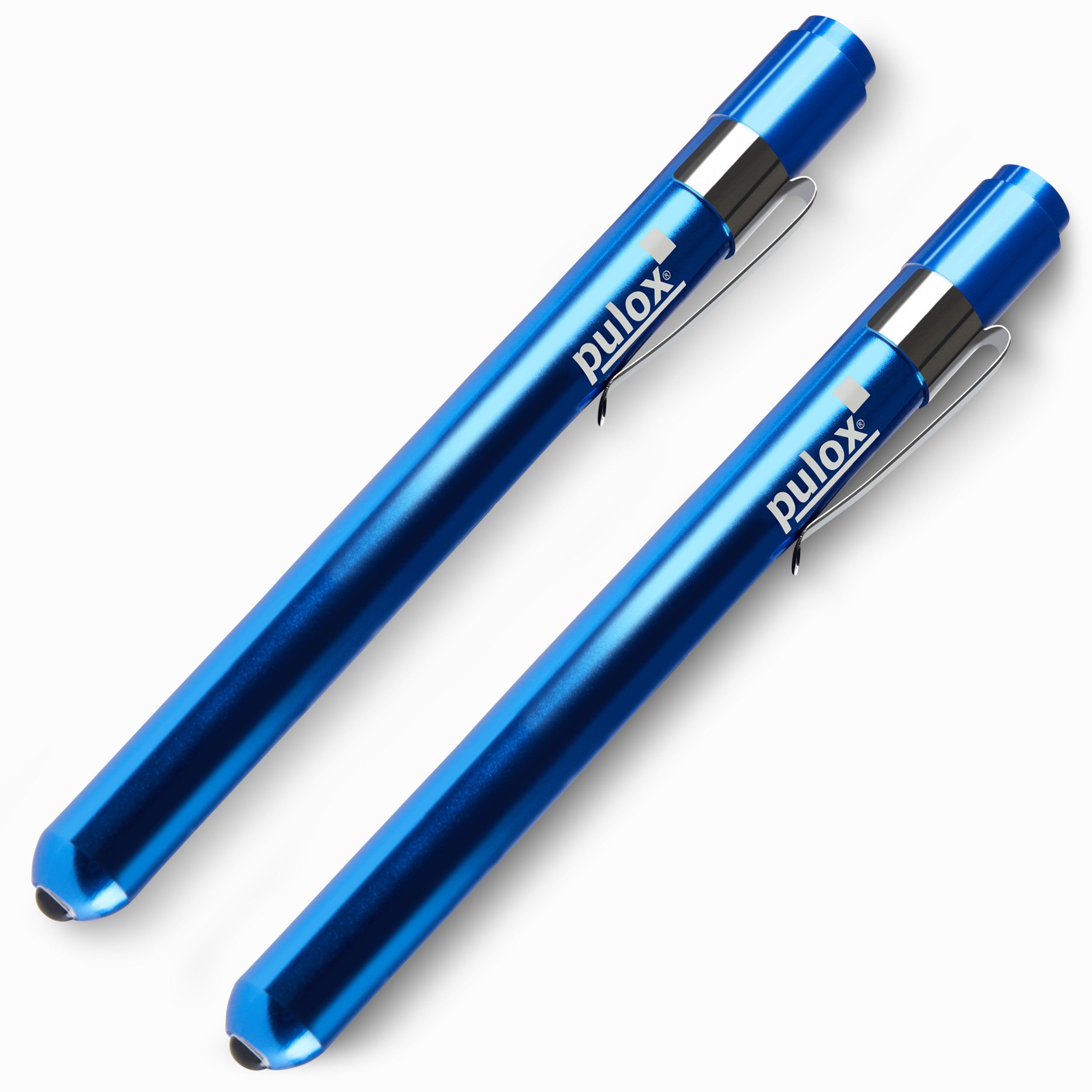 pulox Handleuchte Diagnostikleuchte aus Aluminium 2er-Set - LED-Penlight mit Mess-Skala