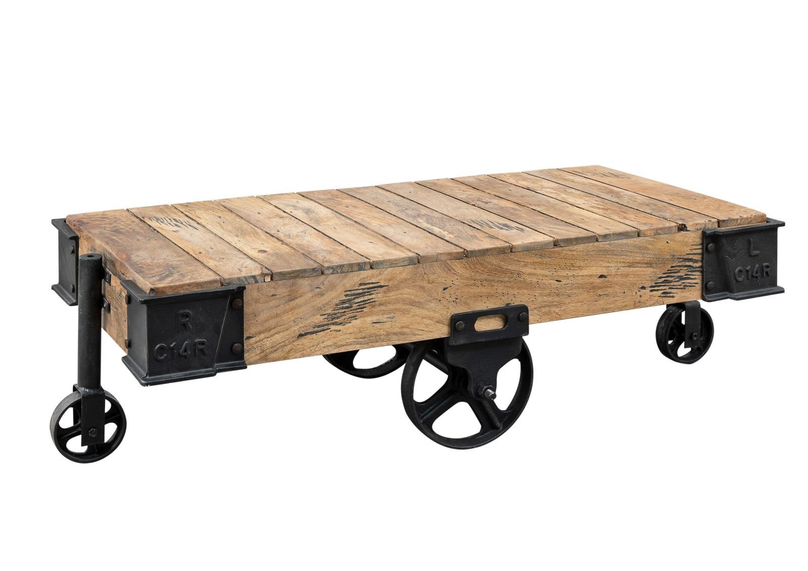 Massivmoebel24 Couchtisch RAILWAY (Couchtisch Mango 120x60x43 günstig online kaufen