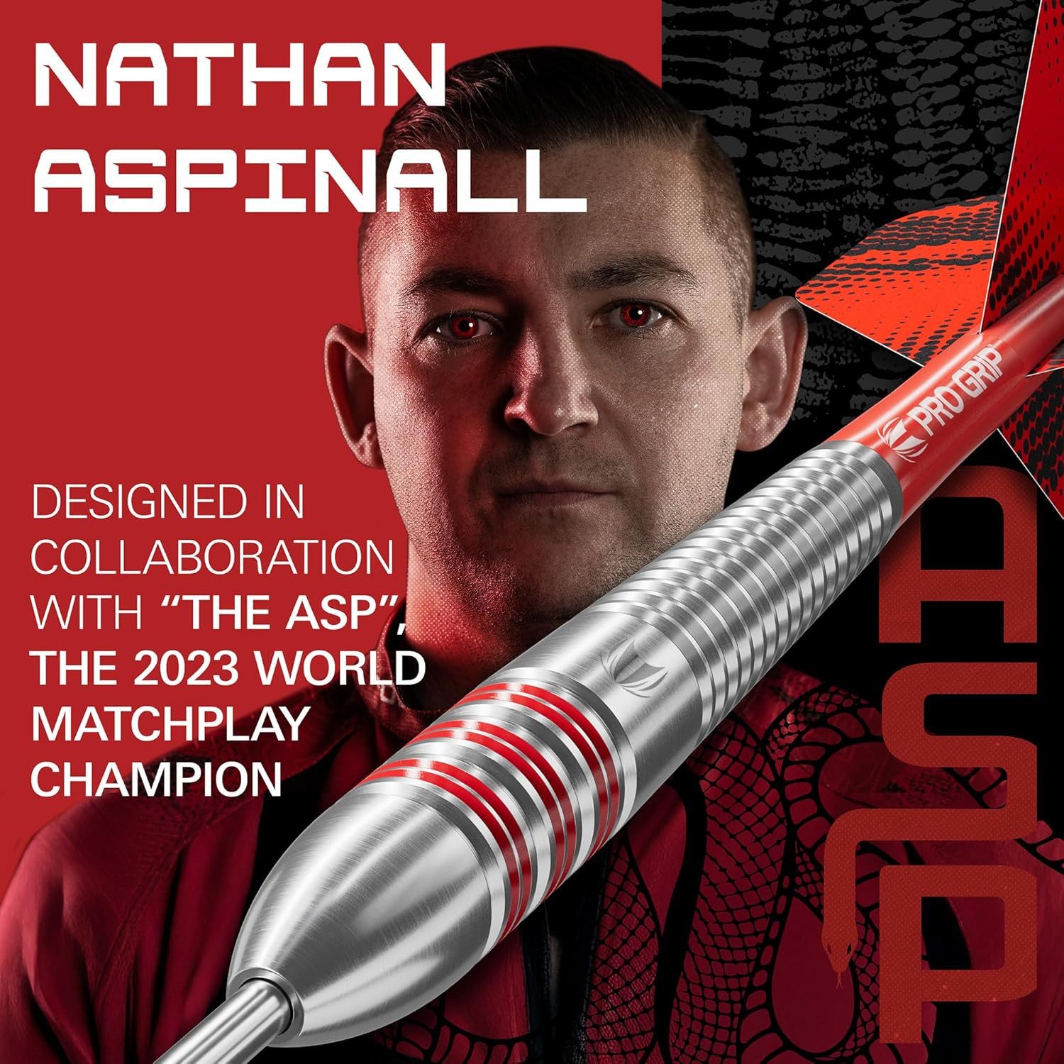 TARGET DARTS Dartpfeil Nathan Aspinall Messing Steeldarts-Set, 22 g, inkl. Aufbewahrungsetui