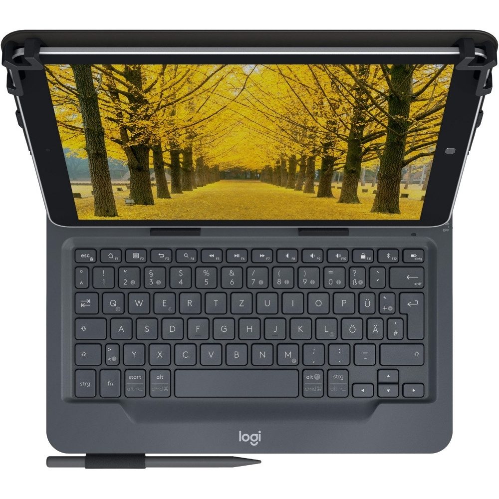 Logitech Universal Folio Hülle mit Tastatur schwarz Tablet-Tastatur