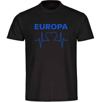 multifanshop T-Shirt Kinder Europa - Herzschlag - Boy Girl