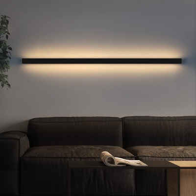 ZMH LED Wandleuchte Beleuchtung Innen Modern 27W Flur Schwarz Schlafzimmer, LED fest integriert, 3000K warmweiß, 100CM