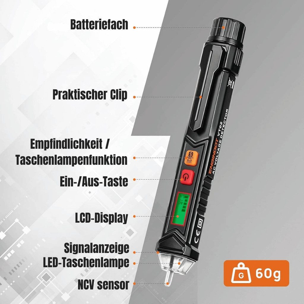 Diyarts Spannungsprüfer, (Spannungsmesser, einstellbare Empfindlichkeit), m günstig online kaufen