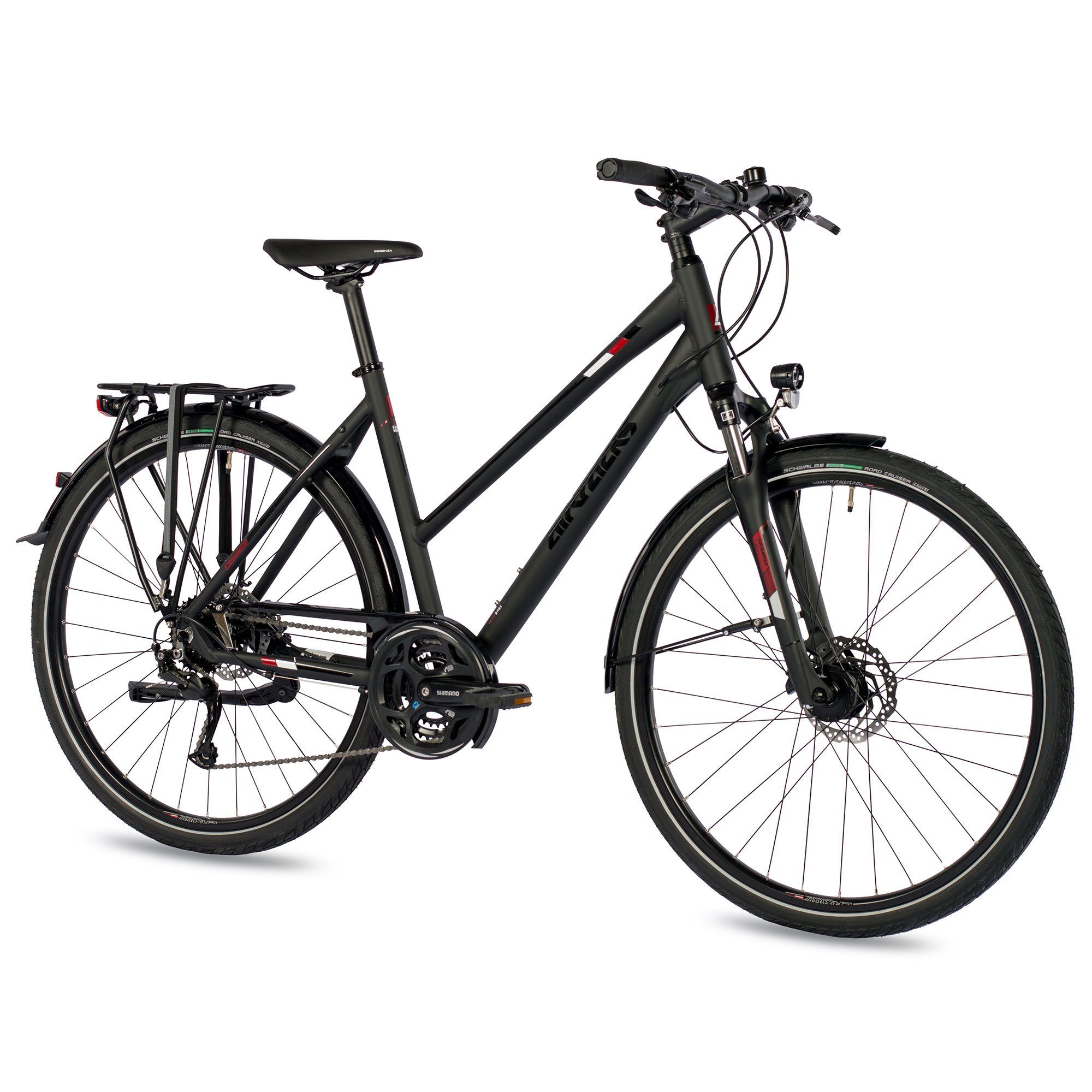 Airtracks Trekkingrad Damen Trekking Fahrrad 28 Zoll Trekkingrad TR.2830L, 24 Gang Alivio RD-M31000 SGS, Kettenschaltung, Schwarz Matt - Rahmenhöhen 48 cm & 52 cm » Modeljahr 2024 «