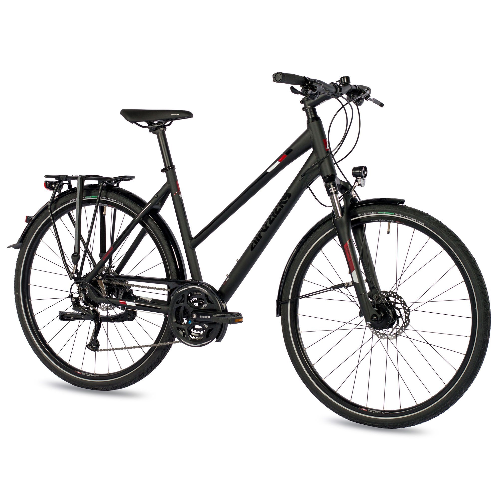 Airtracks Trekkingrad Damen Trekking Fahrrad 28 Zoll Trekkingrad TR.2830L, 24 Gang Alivio RD-M31000 SGS, Kettenschaltung, Schwarz Matt - Rahmenhöhen 48 cm & 52 cm » Modeljahr 2026
