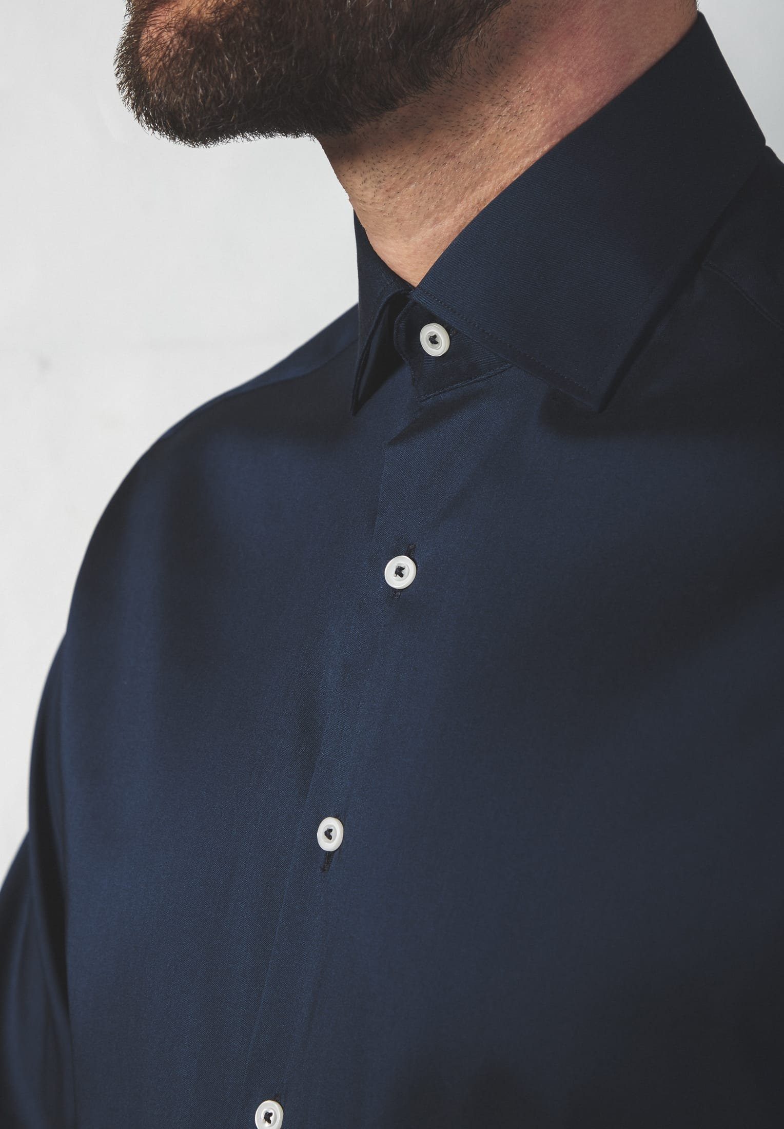 Eterna Klassische Bluse ETERNA MODERN FIT Performance Shirt Langarm Hemd twill marine 3377-19-