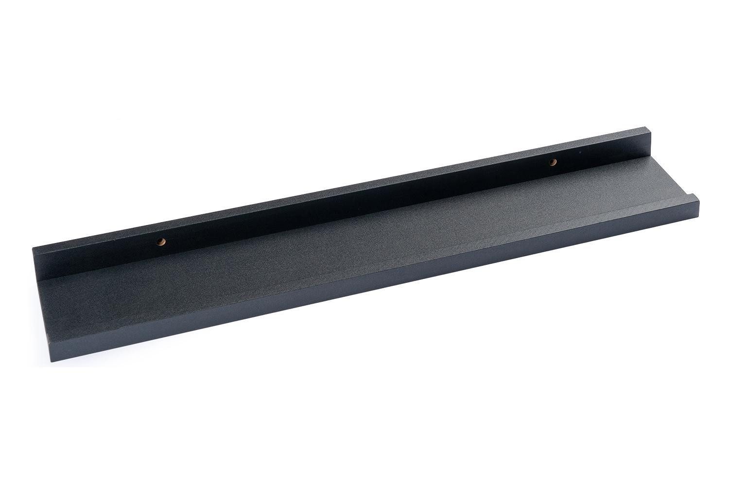 Home4You Wandregal Bilderleiste, Schwarz Matt, PVC, MDF, B 60 x H 10 x T 4 cm
