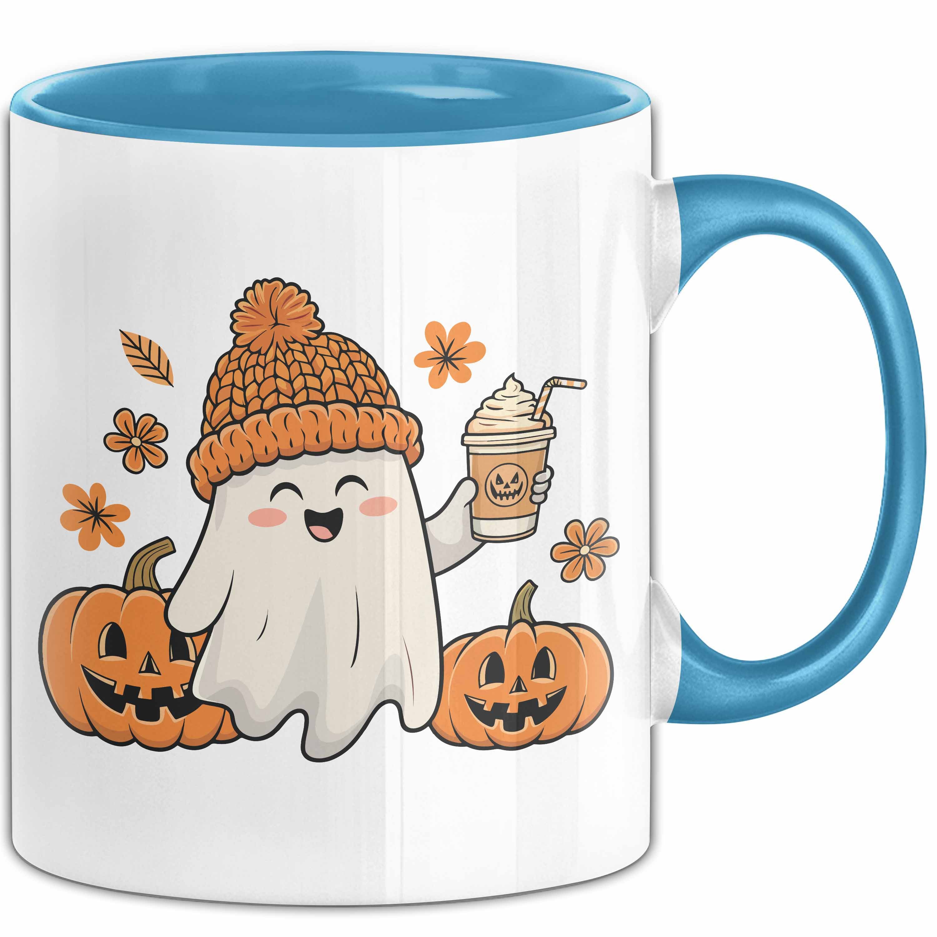 Trendation Tasse Halloween Tasse Geschenk Kürbis Geschenkidee Oktober Kaffee-Becher