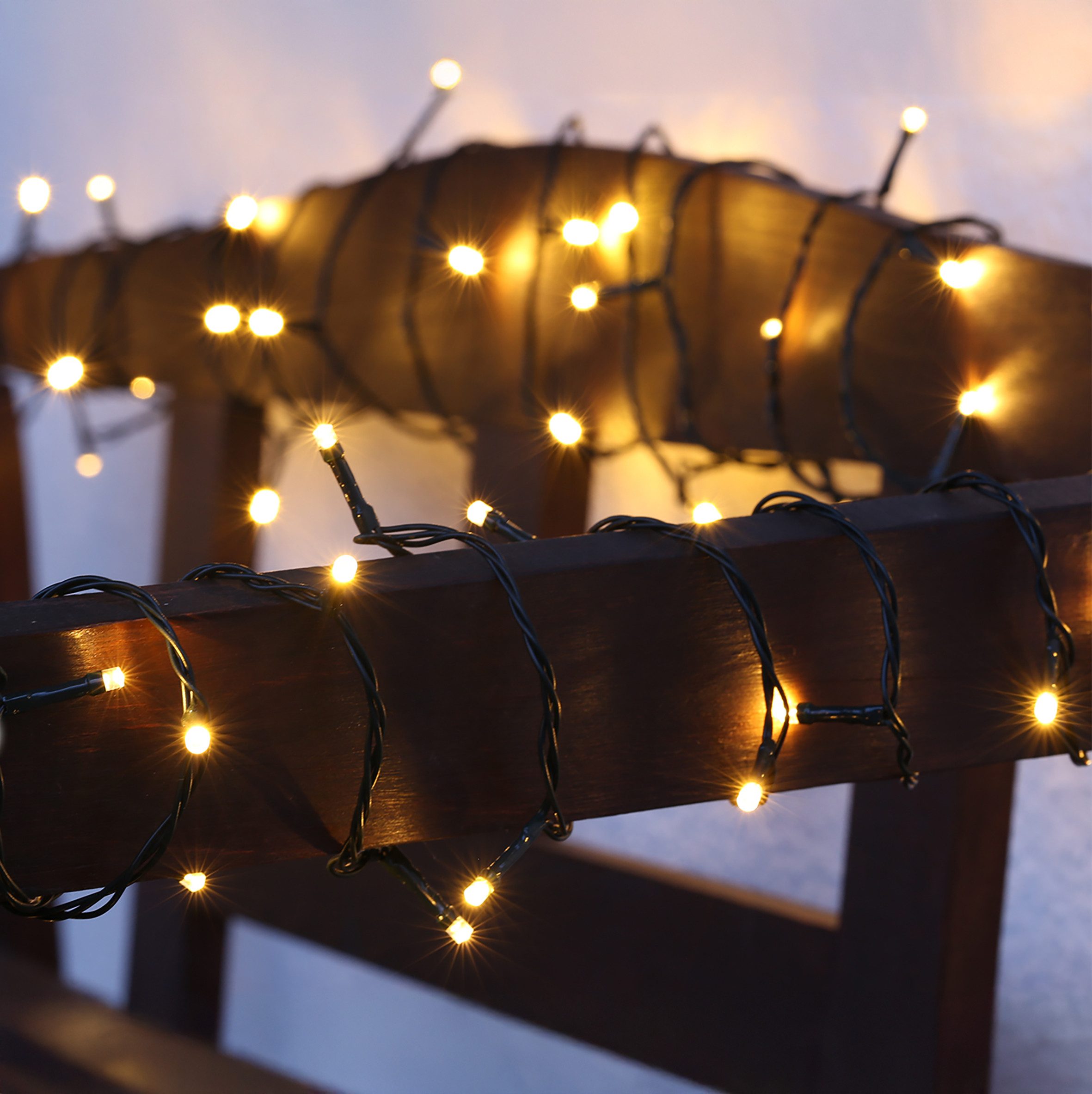 Spetebo Lichterkette Lichterkette mit 200 LED in warm weiß - 19,9 m, 200-flammig, Timer Funktion