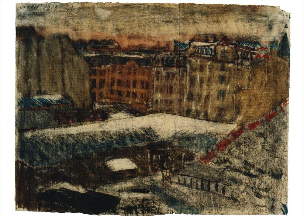 dem Postkarte Klee "Blick Kunstkarte Atelierfenster" Paul aus
