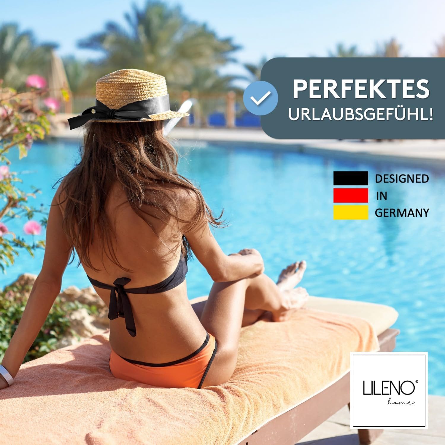 LILENO HOME Liegenauflage perfekt für Strandliegen, Sonnenliege Auflage, Gartenliege Auflage, (1er Set), Polsterauflage Anthrazit Y, Auflagen für Gartenliegen