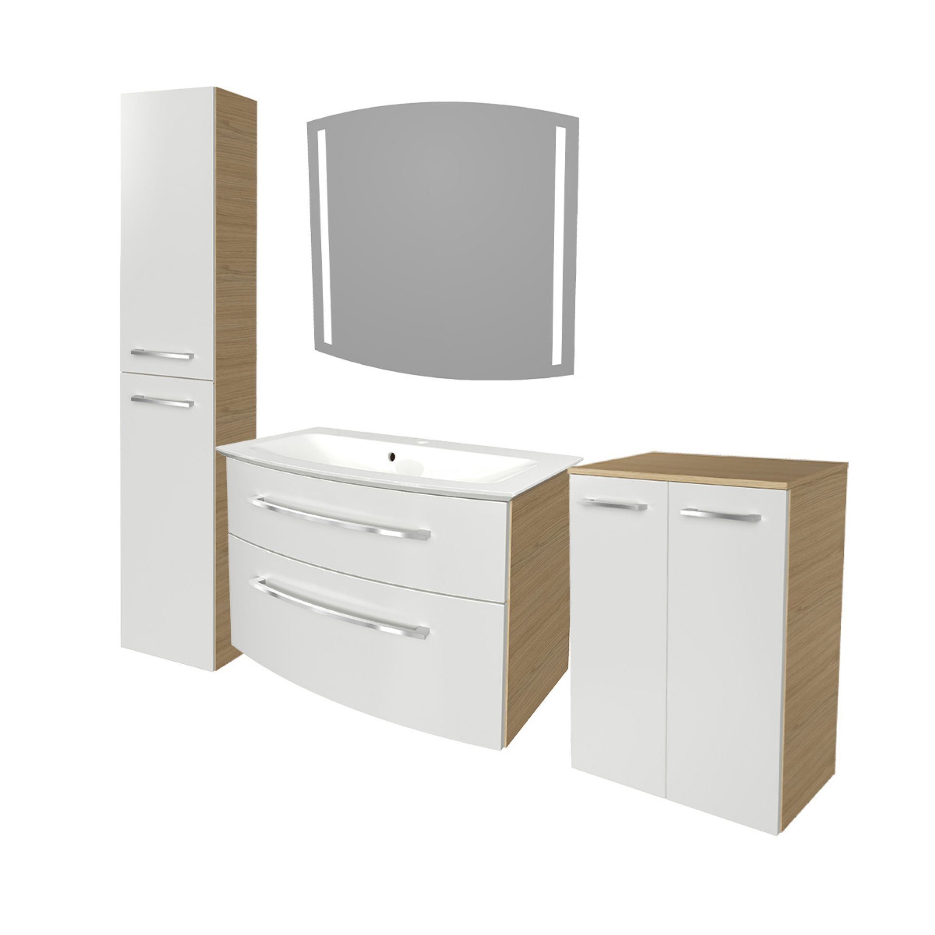 FACKELMANN Badmöbel-Set B.STYLE Badmöbel Set 5-teilig